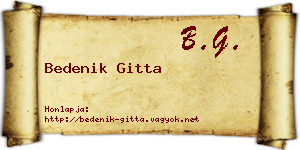 Bedenik Gitta névjegykártya